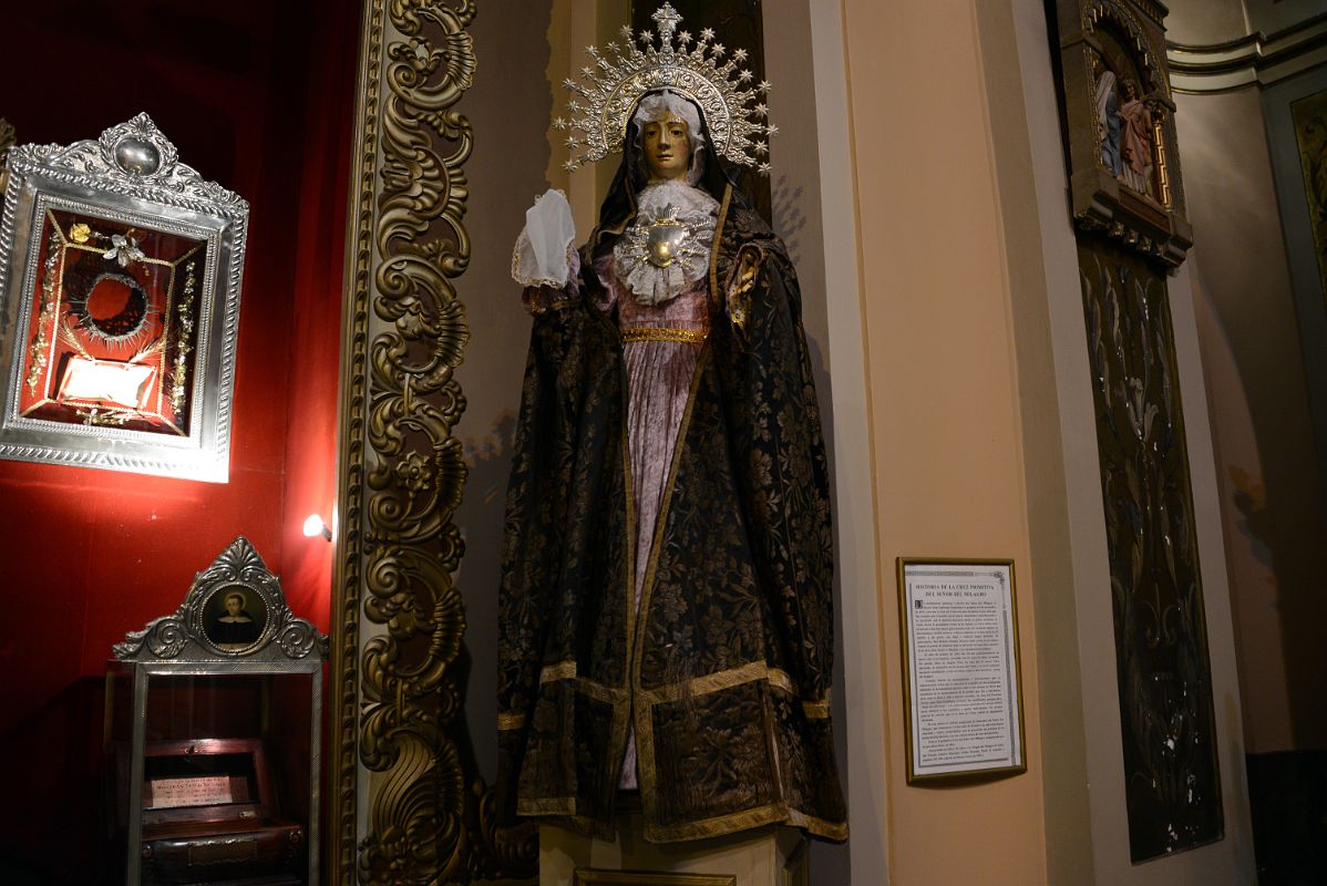 23 Statue Of Weeping Virgin Mary Next To The Replica Of The Original Nuestra Senora del Milagro Virgin Of Miracles In Salta Cathedral